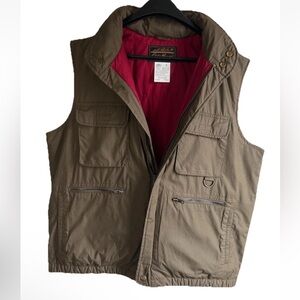 Eddie Bauer VTG Safari Fishing Vest Men’s M Goose Down Utility Cargo Camp Pocket